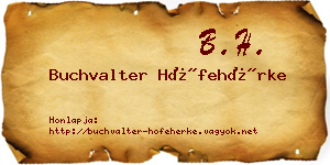 Buchvalter Hófehérke névjegykártya